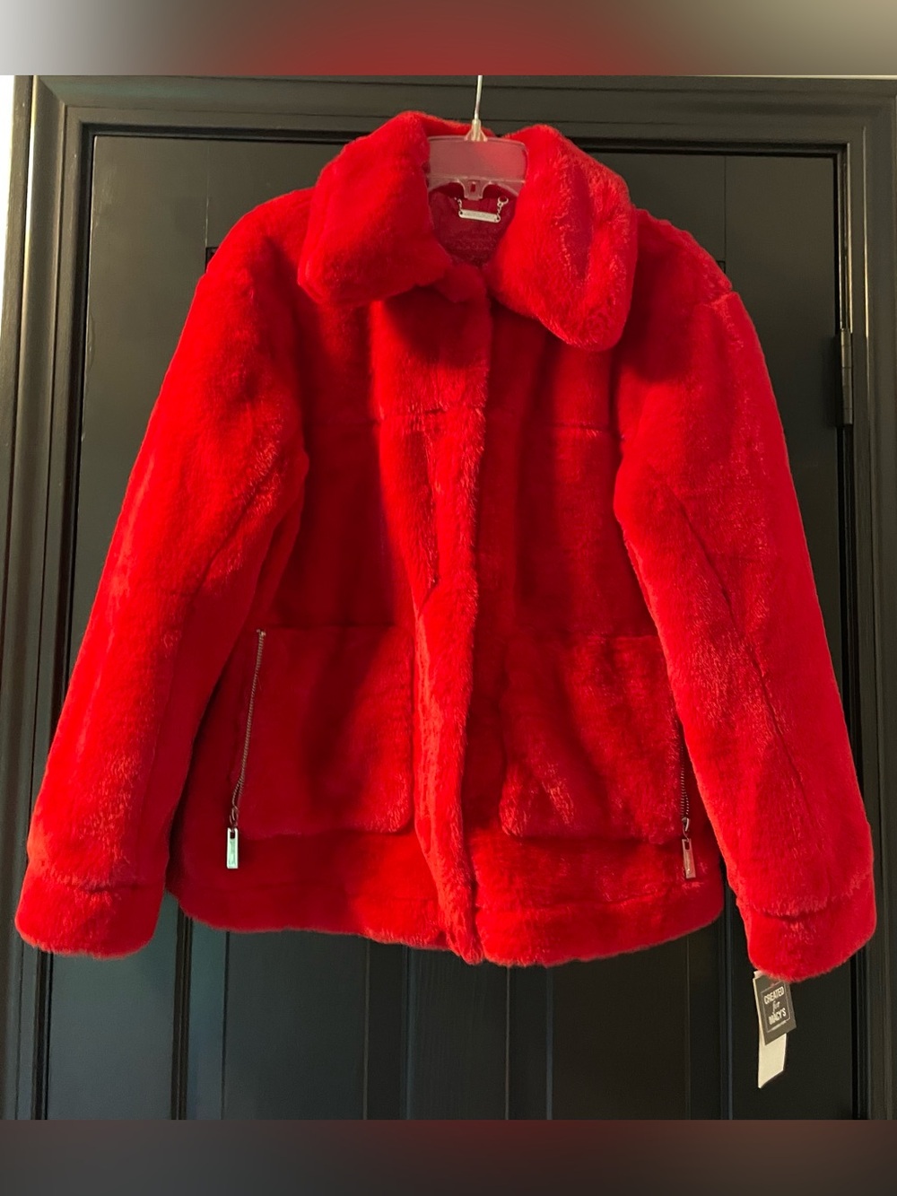 Jou Jou Women's Vibrant Red Teddy Jacket